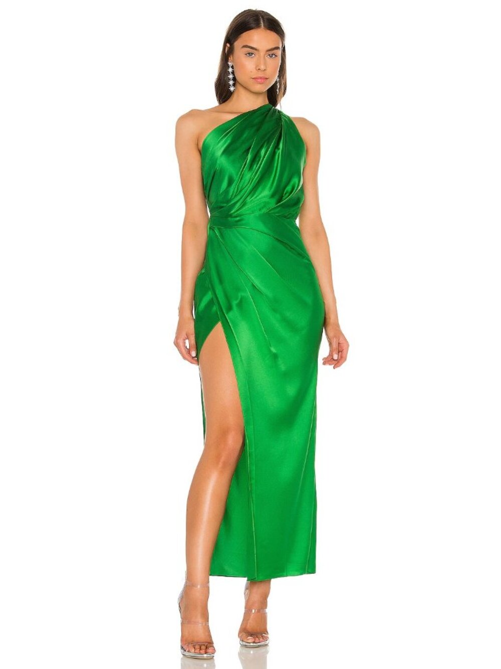 The Sei X REVOLVE Asymmetrical Draped Dress in Kelly Green
